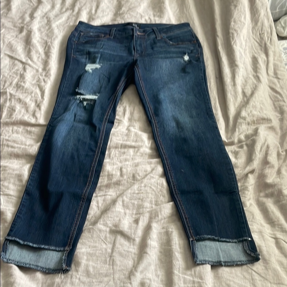 1822 Denim Blue Ankle Cropped Jeans